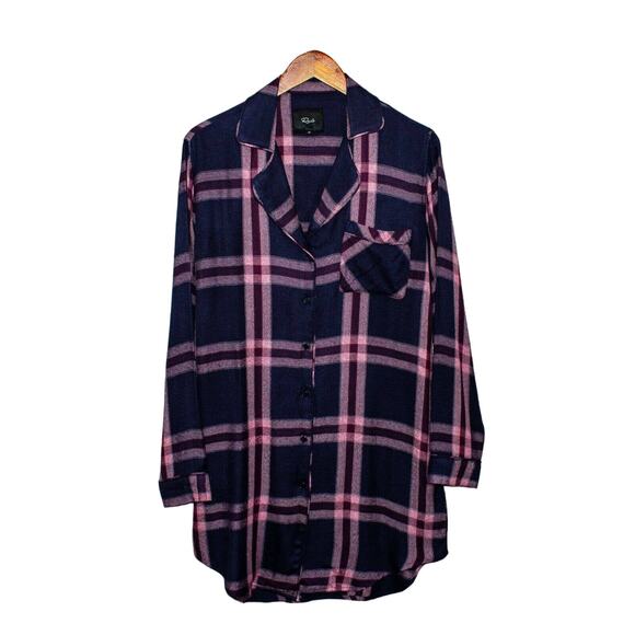 Rails Plaid Sleep Shirt Admiral Cranberry Melange Size XS - Picture 6 of 10